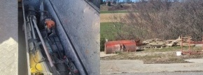Aluminijasta škatla za orodje, plošče in drugi ostanki za opaž, brusilnik betona ...