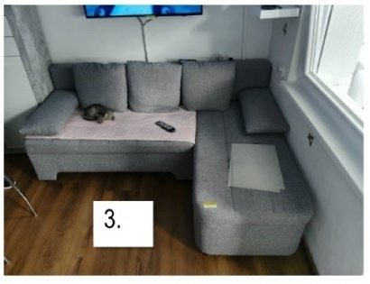 KOTNA SEDEŽNA GARNITURA (SIVO BLAGO)