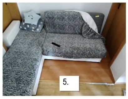 KOTNA SEDEŽNA GARNITURA, SIVO BLAGO