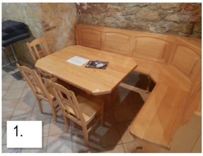 MIZA, S KOTNO KLOPJO IN 3 x STOL, LES