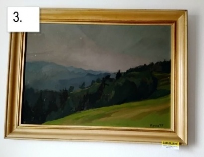 Slika, motiv pogled iz Kozjanskega na Pohorje, avtor Kores
