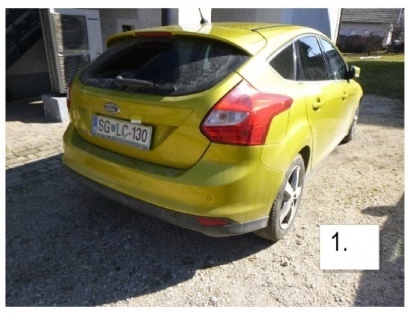 vozilo:FORD FOCUS / 1.6 / TDCi 85 M6;reg.št:SGLC-130;št.šasije:WF0KXXGCBKBK70971;ključi:Izvršitelj N