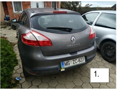 vozilo:RENAULT MEGANE / 1.6 / 16V;reg.št:MSZC-637;št.šasije:VF1BZA30547592401;ključi:Izvršitelj NE r